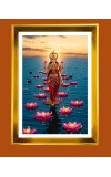 Mata Lakhsmi Golden Photo Frame - 18x22 Inches | Elegant Wooden Frame For Home, Office & Temple Decoration | Spiritual Wall & Table Decor And Gift Item (F9729)