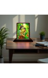 Car Desk/Table Top Lord Radha Krishna Wooden Photo Stand â€“ 3x4 Inches, Compact & Stylish Spiritual Display For Car, Home & Office (Pack Of 1) (F15126)