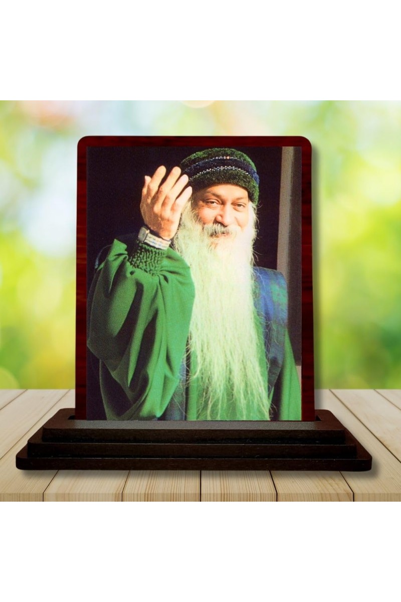 Car Desk/Table Top Osho Wooden Photo Stand 3x4 Inches, Compact & Stylish Spiritual Display For Car, Home & Office (Pack Of 1) (F14439)