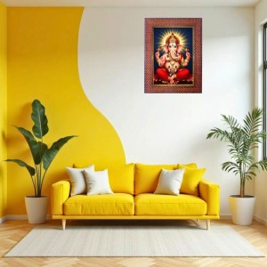 Lord Ganesha Photo Frame 19X23 Inch Religious Wall & Table Decor Frame | Lord Ganesha Spiritual Photo Frame For Home, Temple & Office | Decorative Hindu God & Goddess Frame (Pack Of 1) (F18003)
