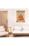 Divine Rdha Krishna Golden Photo Frame - 10x14 Inches | Elegant Wooden Frame For Home, Office & Temple Decoration | Spiritual Wall & Table Decor and Gift Item
