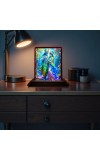 Car Desk/Table Top Radha Krishna Wooden Photo Stand 3x4 Inches, Compact & Stylish Spiritual Display For Car, Home & Office (Pack Of 1) (F14229)