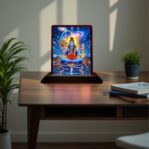Car Desk/Table Top Lord Shiva Wooden Photo Stand 3x4 Inches, Compact & Stylish Spiritual Display For Car, Home & Office (Pack Of 1) (F15104) Car Desk/Table Top Lord Shiva Wooden Photo Stand 3x4 Inches, Compact & Stylish Spiritual Display For Car, Home & Office (Pack Of 1) (F15104)
