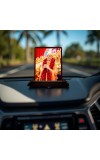 Car Desk/Table Top Mahant Swami Maharaj Wooden Photo Stand 3x4 Inches, Compact & Stylish Spiritual Display For Car, Home & Office (Pack Of 1) (F14142)