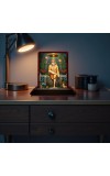 Car Desk/Table Top Lord Saibaba Wooden Photo Stand 3x4 Inches, Compact & Stylish Spiritual Display For Car, Home & Office (Pack Of 1) (F14322)