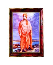 Swami Vivekananda Photo Frame For Wall & Table | 7x9 Inch Golden Cherry Finish | Decorative Swami Vivekananda Photo Frame For Home, Office & Pooja Room (F11602)