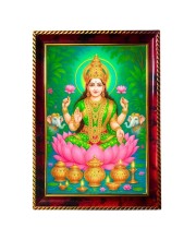 Lakshmi Devi Photo Frame For Wall & Table | 7x9 Inch Golden Cherry Finish | Decorative Lakshmi Devi Photo Frame For Home, Office & Pooja Room (F11719)