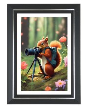 Squirrel Photo Wall & Table Frame | 10x14 Inch Black Designer | Perfect For Gifting & Home Decor (F9571)