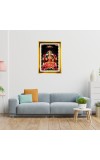 Mata Laxmi Golden Photo Frame - 12x16 Inches | Elegant Wooden Frame For Home, Office & Temple Decoration | Spiritual Wall & Table Decor And Gift Item (F9804)