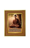 Lord Buddha Photo Frame 16x20 Inches-Brown Wooden Frame For Home, Office & Temple Decoration And Gifting (F6341)