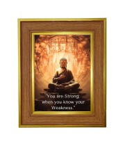 Buddha Photo Frame 10x14 Inches-Brown Wooden Frame For Home, Office & Temple Decoration And Gifting (F6321)
