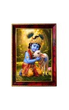 Lord Little Krishna Photo Frame For Wall & Table | 7x9 Inch Golden Cherry Finish | Decorative Lord Little Krishna Photo Frame For Home, Office & Pooja Room (F11775)