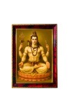 Lord Shiva Photo Frame For Wall & Table | 7x9 Inch Golden Cherry Finish | Decorative Lord Shiva Photo Frame For Home, Office & Pooja Room (F11807)