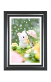 Bunny & Mouse Under The Rain Photo Wall & Table Frame | 10x14 Inch Black Designer | Perfect For Gifting & Home Decor (F9627)