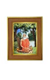 Baba Lokenath Brahmachari Photo Frame 16x20 Inches-Brown Wooden Frame For Home, Office & Temple Decoration And Gifting (F6379)