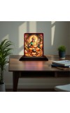 Car Desk/Table Top Annapurna Devi Wooden Photo Stand 3x4 Inches, Compact & Stylish Spiritual Display For Car, Home & Office (Pack Of 1) (F14372)