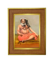 Bijaay Krishna Goswami Photo Frame 10x14 Inches-Brown Wooden Frame For Home, Office & Temple Decoration And Gifting (F6400)