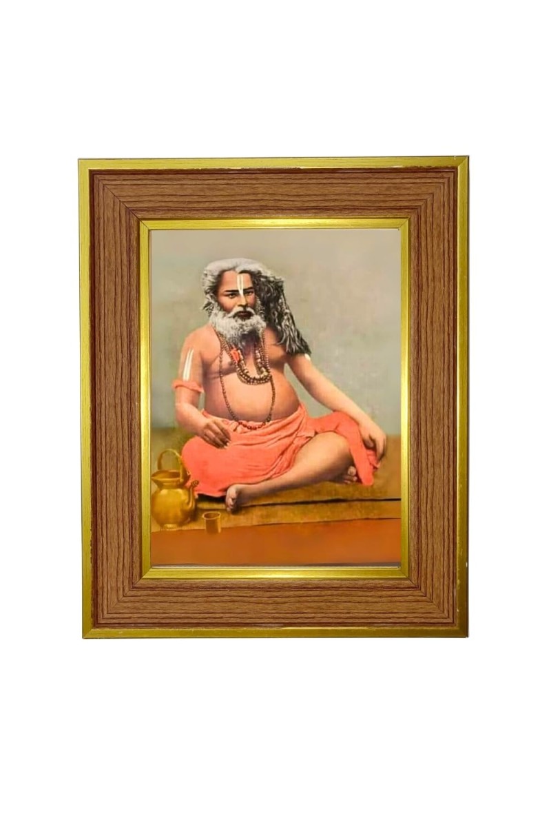 Bijaay Krishna Goswami Photo Frame 10x14 Inches-Brown Wooden Frame For Home, Office & Temple Decoration And Gifting (F6400)