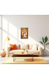 Goddess Saraswathi Digital Golden Balck Color Photo Frame | Hindu Religious Wall Decor | 10x16 Inches - Inspirational Wall Art For Office, Home Decor - Ideal Spiritual Gift (F16655)