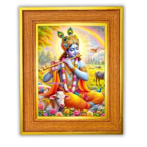 Shree Krishna Photo Frame 16x20 Inches-Brown Wooden Frame For Home, Office & Temple Decoration And Gifting (F6490) Shree Krishna Photo Frame 16x20 Inches-Brown Wooden Frame For Home, Office & Temple Decoration And Gifting (F6490)