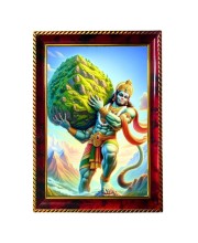 Lord Hanuman Ji Photo Frame For Wall & Table | 7x9 Inch Golden Cherry Finish | Decorative Lord Hanuman Ji Photo Frame For Home, Office & Pooja Room (F11406)