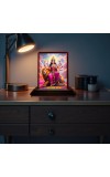 Car Desk/Table Top Goddess Durga Wooden Photo Stand 3x4 Inches, Compact & Stylish Spiritual Display For Car, Home & Office (Pack Of 1) (F14346)