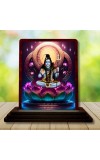 Car Desk/Table Top Lord Shankar Wooden Photo Stand â€“ 3x4 Inches, Compact & Stylish Spiritual Display For Car, Home & Office (Pack Of 1) (F15067)