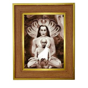 Yogi Guru Photo Frame 10x14 Inches-Brown Wooden Frame For Home, Office & Temple Decoration And Gifting (F6282)