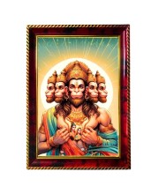Lord Hanuman Photo Frame For Wall & Table | 7x9 Inch Golden Cherry Finish | Decorative Lord Hanuman Photo Frame For Home, Office & Pooja Room (F11435)