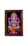 Lord Ganesha Photo Frame For Wall & Table | 7x9 Inch Golden Cherry Finish | Decorative Lord Ganesha Photo Frame For Home, Office & Pooja Room (F11626)