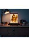 Car Desk/Table Top Lord Shiva Wooden Photo Stand 3x4 Inches, Compact & Stylish Spiritual Display For Car, Home & Office (Pack Of 1) (F14180)