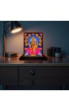 Car Desk/Table Top Goddess Lakshmi Wooden Photo Stand 3x4 Inches, Compact & Stylish Spiritual Display For Car, Home & Office (Pack Of 1) (F14189)