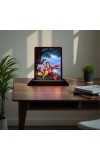 Car Desk/Table Top Lord Radha Krishna Wooden Photo Stand â€“ 3x4 Inches, Compact & Stylish Spiritual Display For Car, Home & Office (Pack Of 1) (F15171)