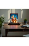 Car Desk/Table Top Lord Ganesha And Karthikeya Wooden Photo Stand 3x4 Inches, Compact & Stylish Spiritual Display For Car, Home & Office (Pack Of 1) (F14382)