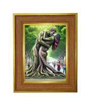 Couple Nature Photo Frame 10x14 Inches-Brown Wooden Frame For Home, Office & Temple Decoration And Gifting (F6427)