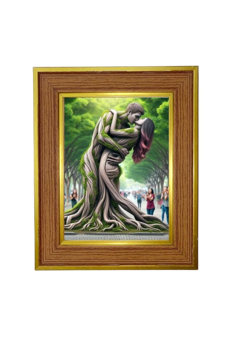 Couple Nature Photo Frame 10x14 Inches-Brown Wooden Frame For Home, Office & Temple Decoration And Gifting (F6427)