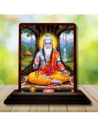 Car Desk/Table Top Valmiki Wooden Photo Stand 3x4 Inches, Compact & Stylish Spiritual Display For Car, Home & Office (Pack Of 1) (F15168)
