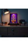 Car Desk/Table Top Lord Ganesha Wooden Photo Stand 3x4 Inches, Compact & Stylish Spiritual Display For Car, Home & Office (Pack Of 1) (F14172)