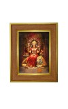 Godess Durga Photo Frame 10x14 Inches-Brown Wooden Frame For Home, Office & Temple Decoration And Gifting (F6260)