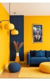 Lord Vishnu Digital Golden Color Photo Frame | Hindu Religious Wall Decor | 8x15 Inches - Inspirational Wall Art For Office, Home Decor - Ideal Spiritual Gift (F10225)