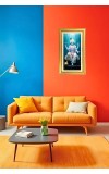 Lord Vishnu Digital Golden Color Photo Frame | Hindu Religious Wall Decor | 8x15 Inches - Inspirational Wall Art For Office, Home Decor - Ideal Spiritual Gift (F10394)