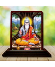 Car Desk/Table Top Shri Veda Vyasa Wooden Photo Stand 3x4 Inches, Compact & Stylish Spiritual Display For Car, Home & Office (Pack Of 1) (F14270)