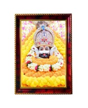 Khatu Shyamji Baba Photo Frame For Wall & Table | 7x9 Inch Golden Cherry Finish | Decorative Khatu Shyam Baba Photo Frame For Home, Office & Pooja Room (F11437)