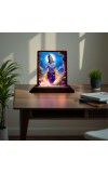 Car Desk/Table Top Lord Krishna Wooden Photo Stand 3x4 Inches, Compact & Stylish Spiritual Display For Car, Home & Office (Pack Of 1) (F15189)