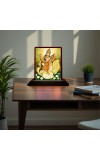 Car Desk/Table Top Maa Sarswati Wooden Photo Stand 3x4 Inches, Compact & Stylish Spiritual Display For Car, Home & Office (Pack Of 1) (F15173)