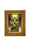 Lord Ganesha Photo Frame 10x14 Inches-Brown Wooden Frame For Home, Office & Temple Decoration And Gifting (F6233)