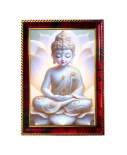 Little Buddha Photo Frame For Wall & Table | 7x9 Inch Golden Cherry Finish | Decorative Little Buddha Photo Frame For Home, Office & Pooja Room (F11857)