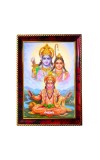 Lord Rama And Sita And Hanuman Photo Frame For Wall & Table | 7x9 Inch Golden Cherry Finish | Decorative Lord Rama And Sita And Hanuman Photo Frame For Home, Office & Pooja Room (F11387)