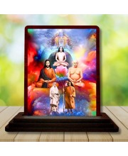 Car Desk/Table Top Mahavathar Babaji Wooden Photo Stand 3x4 Inches, Compact & Stylish Spiritual Display For Car, Home & Office (Pack Of 1) (F14318)