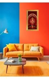 Lord Ganesh Digital Golden Color Photo Frame | Hindu Religious Wall Decor | 8x15 Inches - Inspirational Wall Art For Office, Home Decor - Ideal Spiritual Gift (F10331)